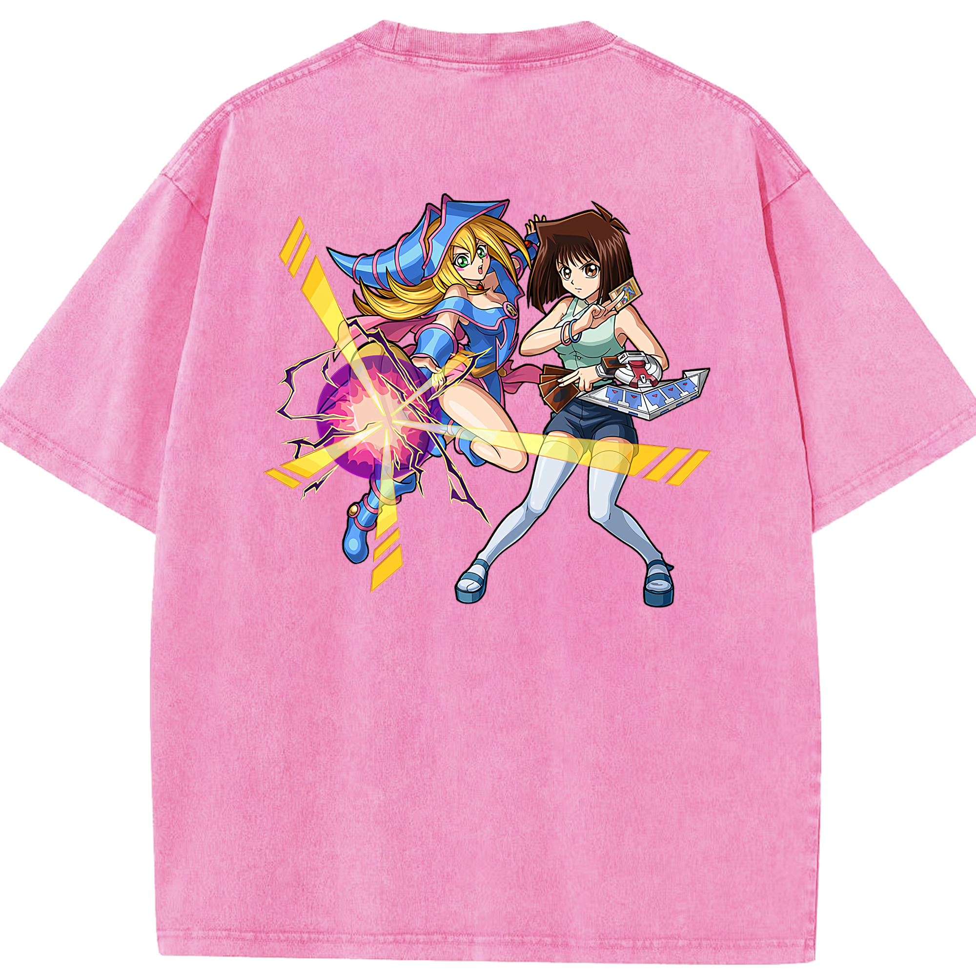 （画像用） 遊☆戯☆王 Yu-Gi-Oh! 綿100% ヴィンテージ風 半袖Tシャツ（背面プリント）